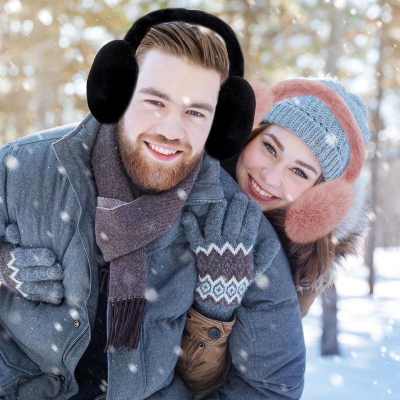 Adboros 4PCS Women Winter Ear Muffs Faux Fur Earmuffs Fuzzy Foldable Fluffy Ear Warmers for Winter Ear Covers Soft Girls - Image 4